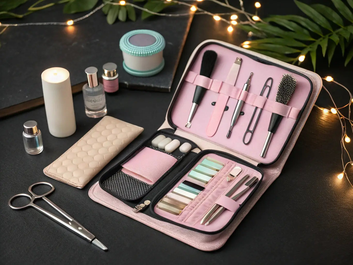 An image of various nail art brushes and tools neatly arranged, highlighting the precision and quality of top-rated manicure implements.